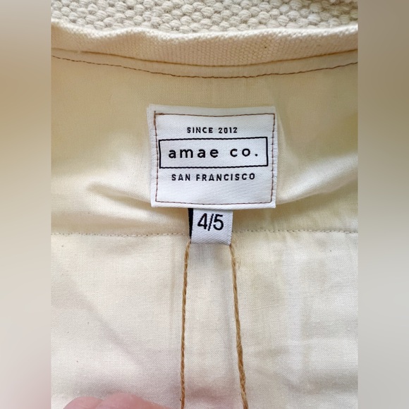 Amae Co OOAK Fringed Western Blanket Camp Striped Vest White Cream Brown 4-5T - Picture 15 of 16